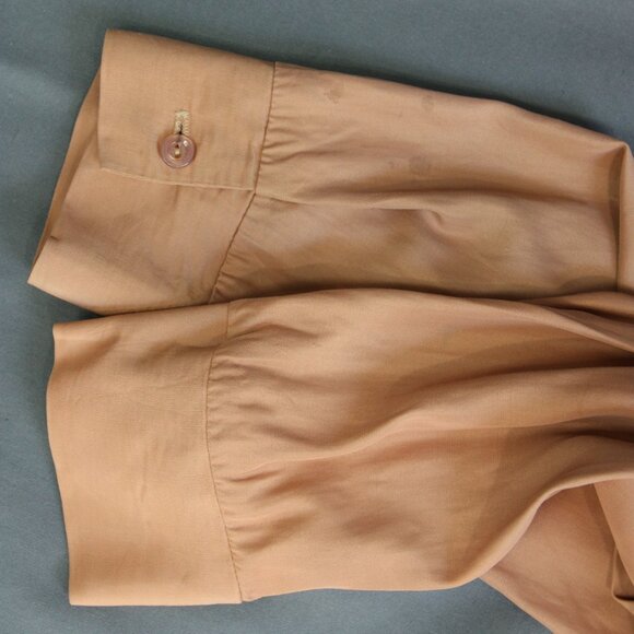 Vintage Fascination Western Cowboy Boot Satin Blouse Button Down M Tan 1980s - Picture 7 of 7